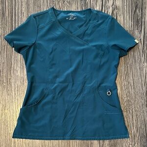 Cherokee Teal Short Sleeve Scrub Top